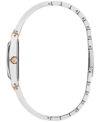 Women's Modern Gemini Diamond Accent Stainless Steel Bangle Bracelet Watch 23mm