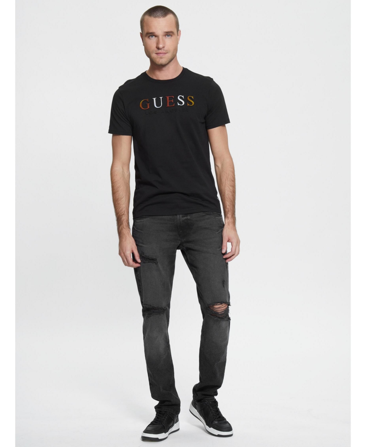 Guess Men's Embossed Logo Short Sleeves T-shirt