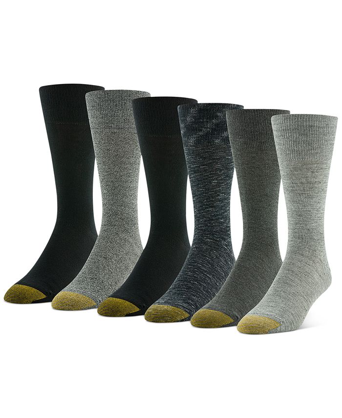Gold Toe Men's Cambridge 6-Pk. Solid Crew Socks - Macy's