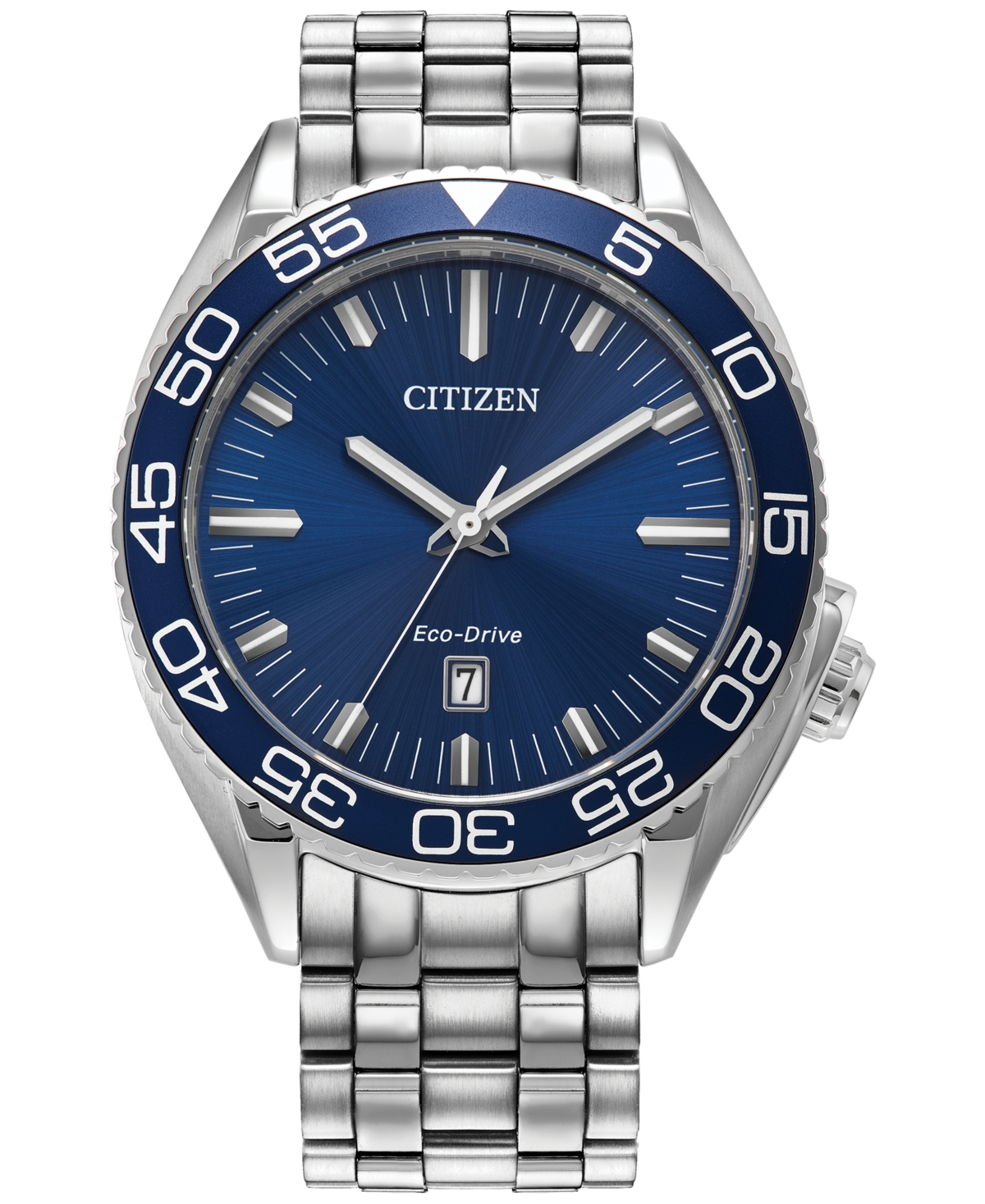 Citizen Eco-drive Men's Sport Luxury Stainless Steel Bracelet Watch 42mm In Blue/silver