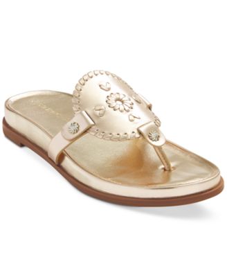 JACK ROGERS New $54 Toddler Girls 7 White Gold Thong Slingback Sandals retailer