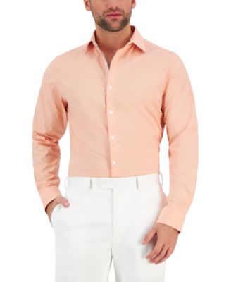 fitted lace wedding dress Men's Slim Fit Dress Shirt Color Coral, Small (Neck 14-14 ½ Sleeves 32/33) main image 0