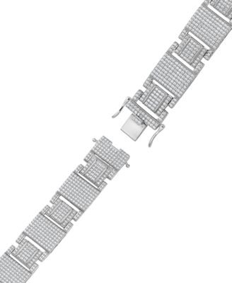 Men's Diamond Pav&eacute; Square Link Bracelet (6-1/2 ct. t.w.) in 10k White Gold