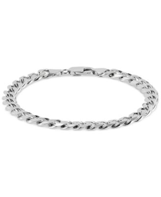 Men's Curb Chain Bracelet in Sterling Silver 
