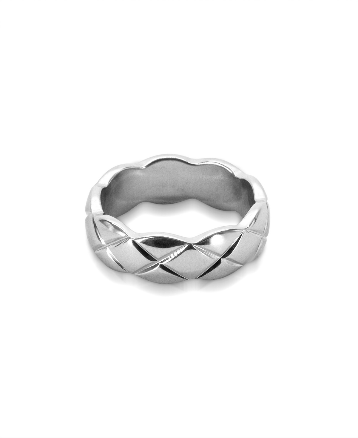 Oma The Label Nneoma 1/4" Ring In White Gold- Plated Brass In Silver