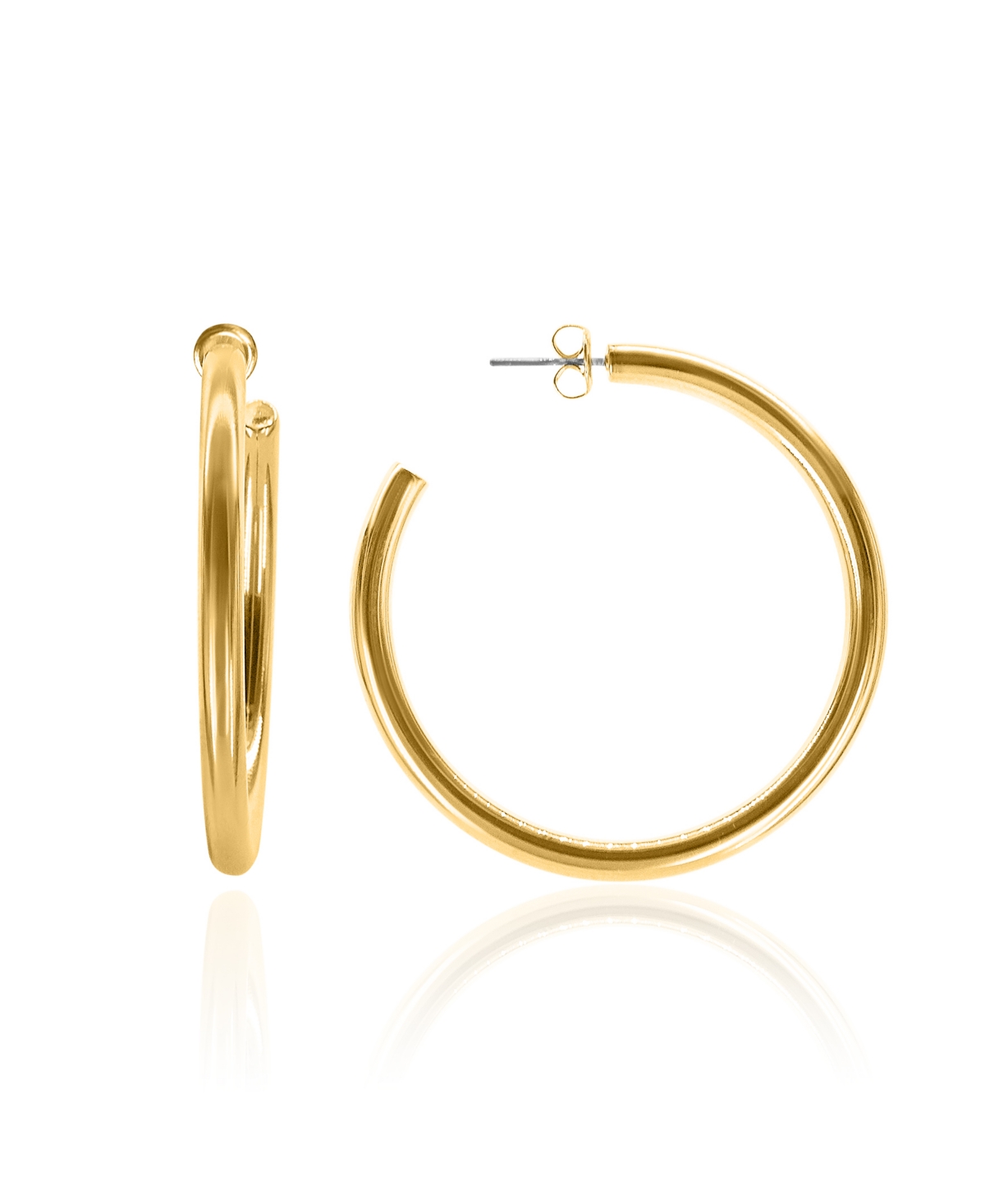 Liv 2 1/3" Large Hoops in 18k Gold- Plated Brass, 60mm - Gold