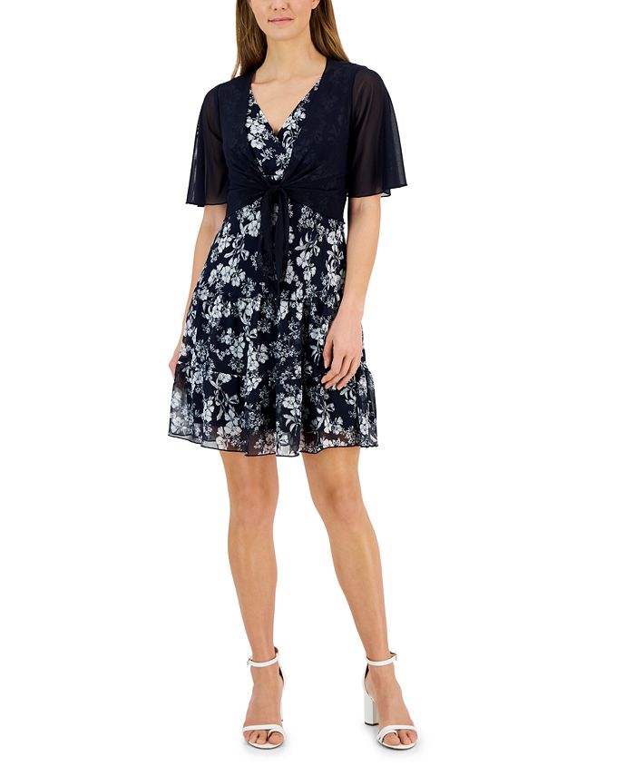 Connected Petite 2 Pc. Mesh Jacket Dress Set Macy s