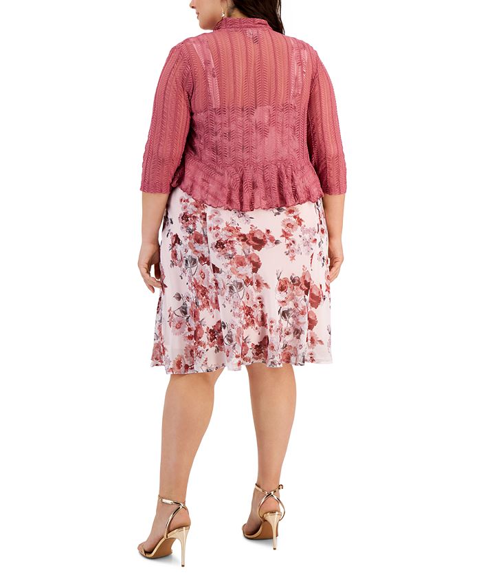 Connected Plus Size 2Pc. Crochet Jacket & Dress Set Macy's
