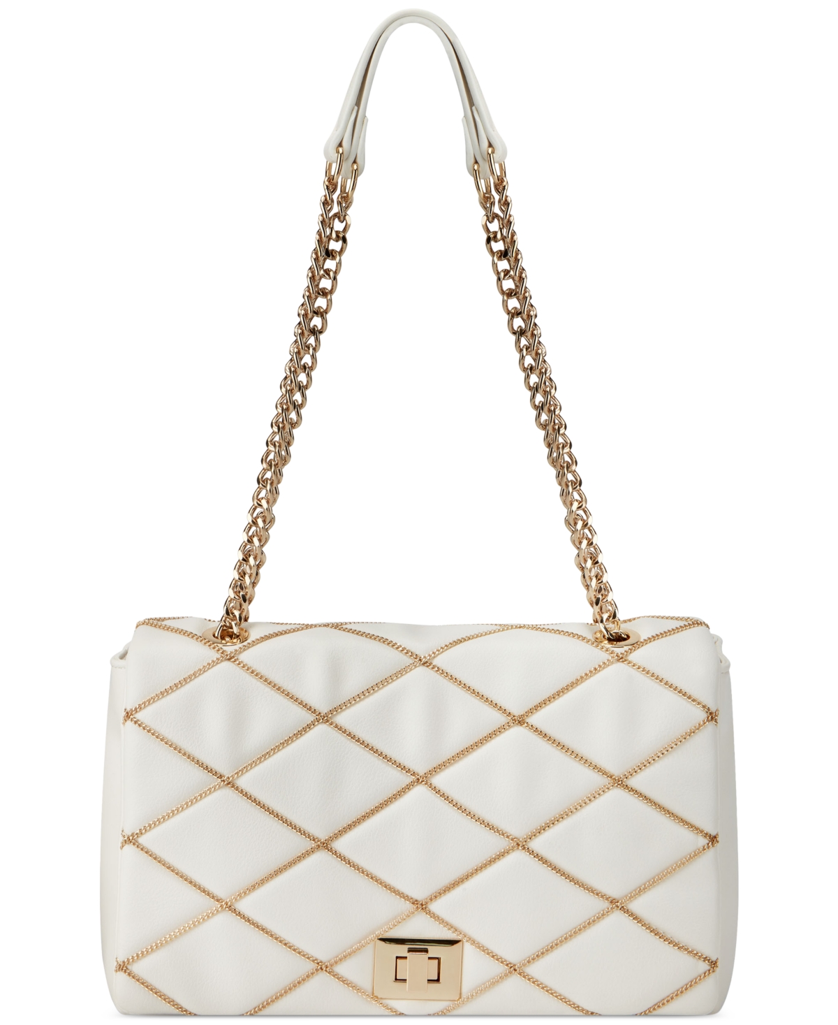 Inc International Concepts Soft Ajae Chain Quilted Shoulder Bag, Created For Macy's In Vanilla