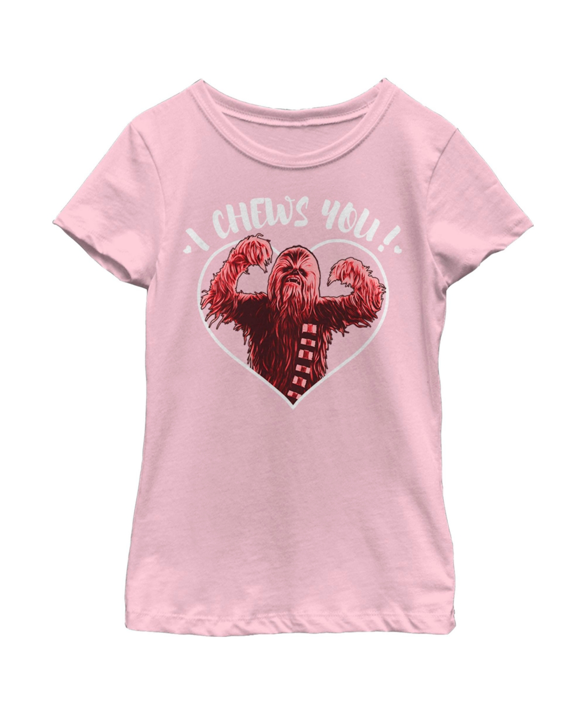 Disney Lucasfilm Girl's Star Wars Valentine's Day I Chews You Child T-shirt In Light Pink