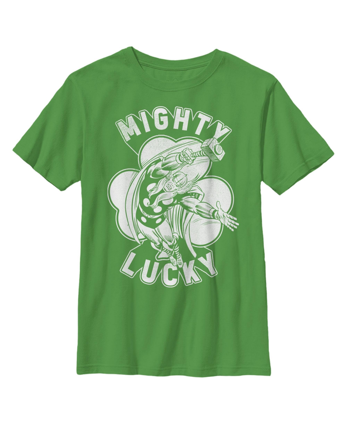 Marvel Boy's  St. Patrick's Day Thor Mighty Lucky Clover Child T-shirt In Kelly Green