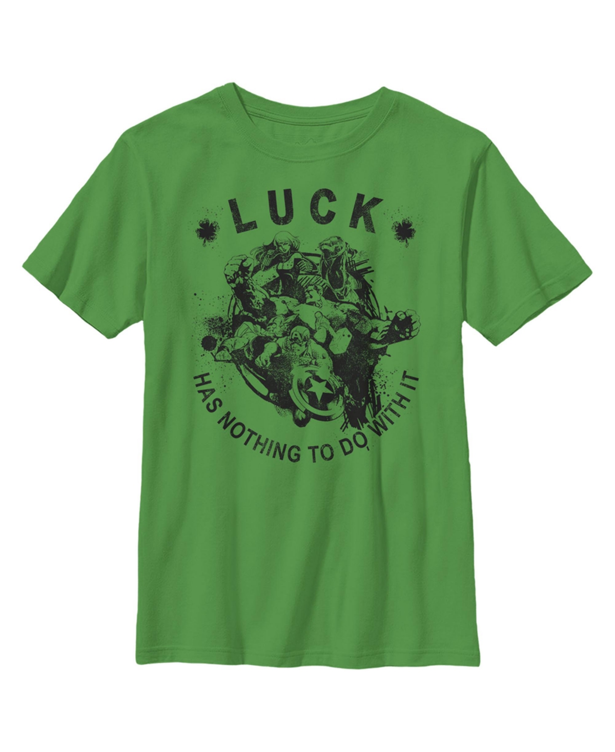 Marvel Boy's  Avengers St. Patrick's Day Luck Has Nothing To Do With It Child T-shirt In Kelly Green