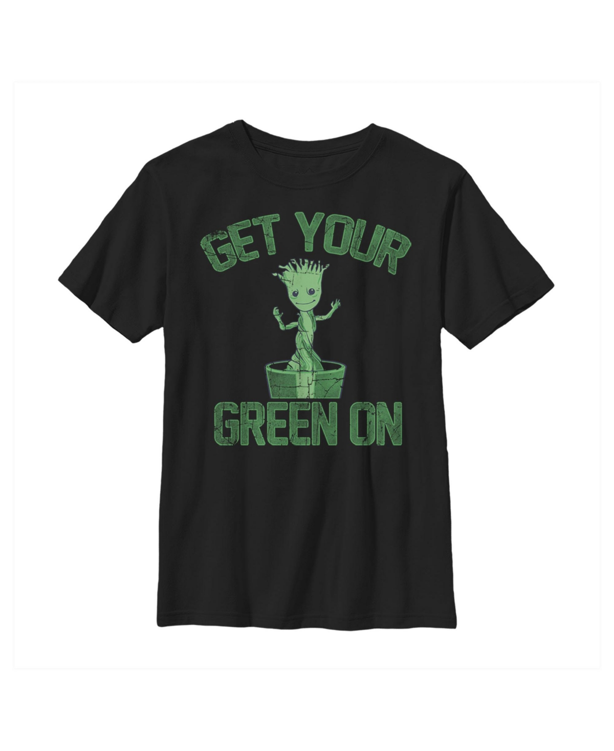 Marvel Boy's  St. Patrick's Day Get Your Groot On Child T-shirt In Black