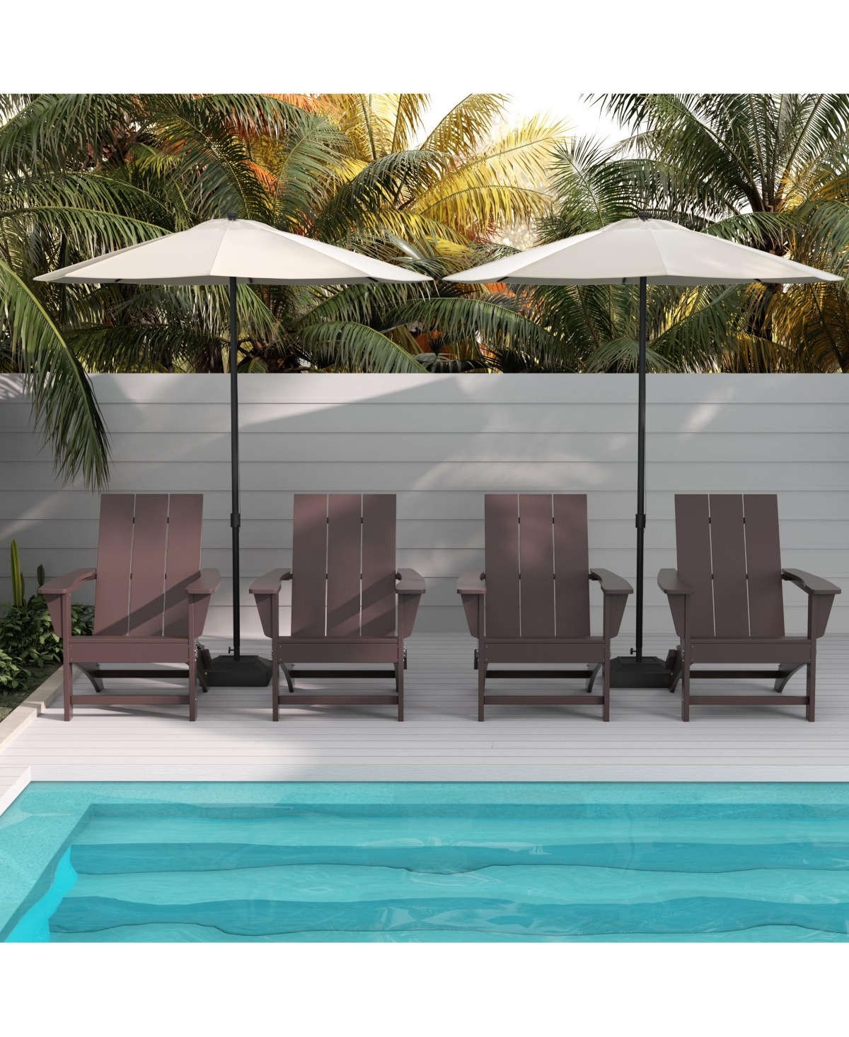 WestinTrends Modern Outdoor Folding Adirondack Chair (Set of 4)