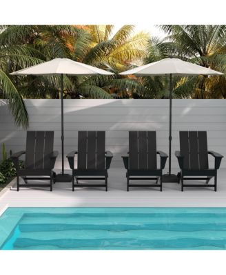 Modern Outdoor Folding Adirondack Chair (Set of 4)