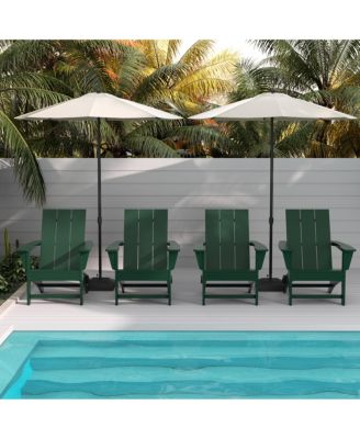 Modern Outdoor Folding Adirondack Chair (Set of 4)