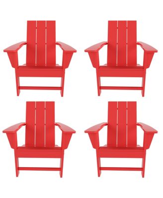Modern Outdoor Folding Adirondack Chair (Set of 4)