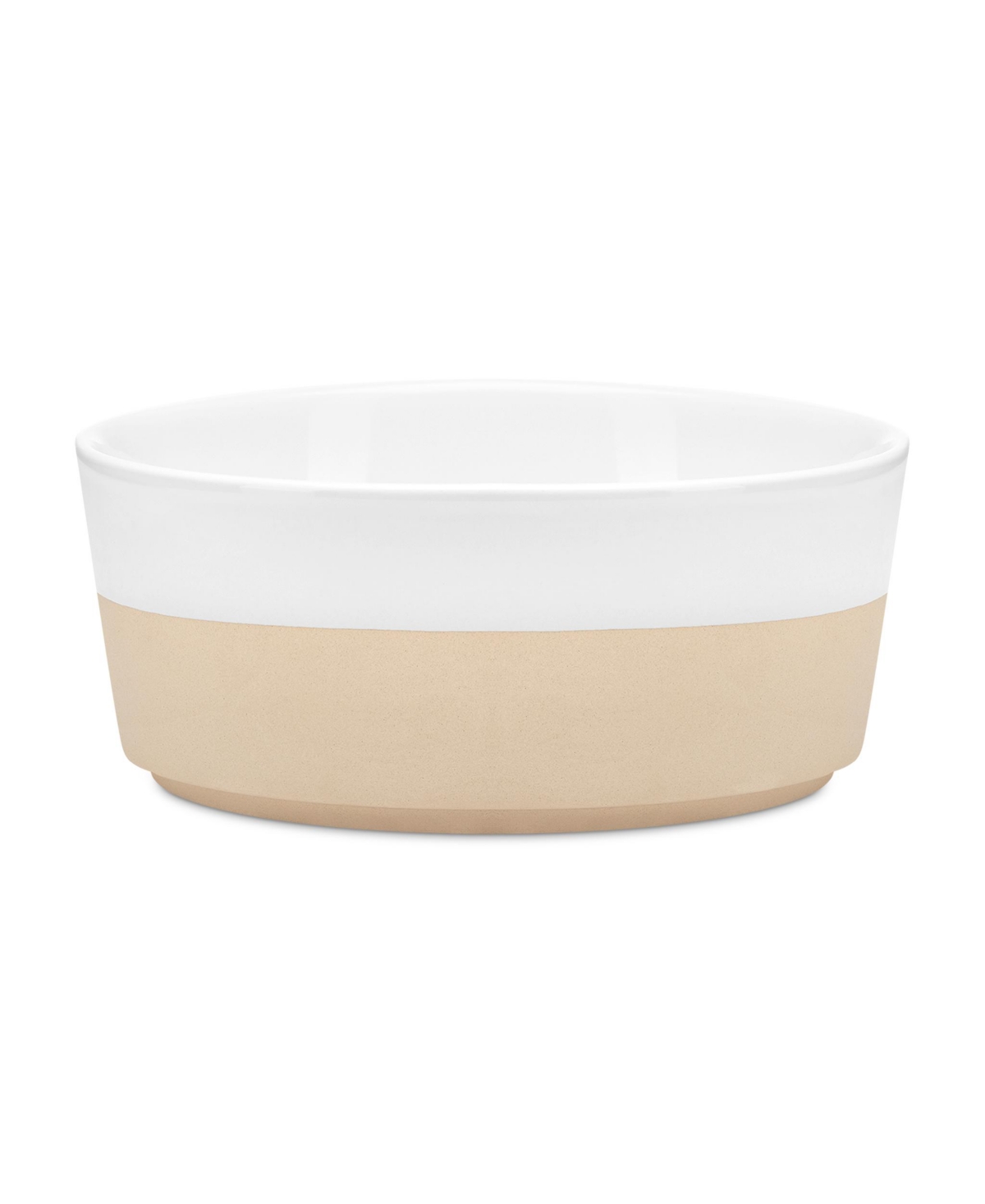 Textured Dipper Ceramic Dog Bowl - White - Small - White