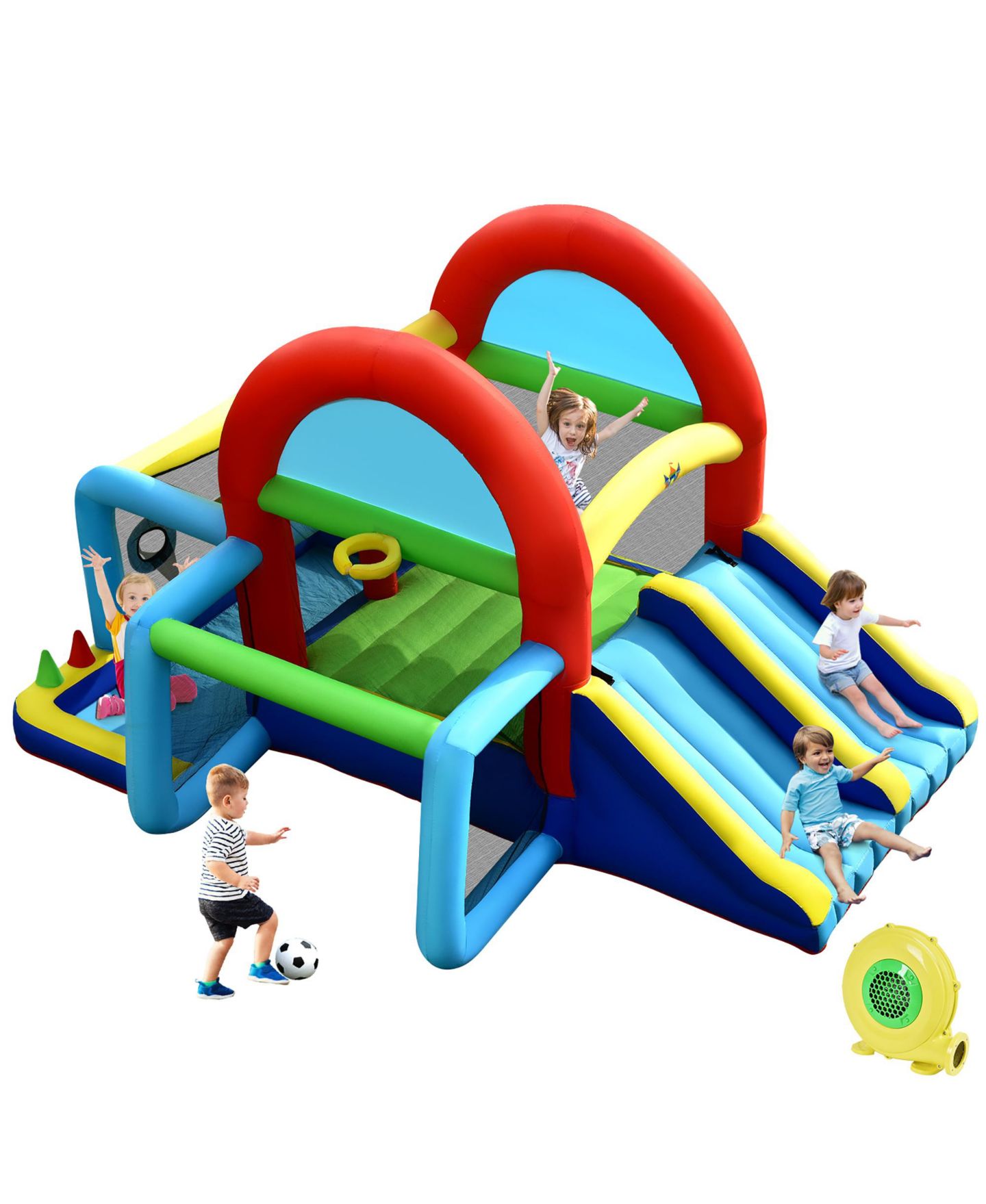 Детские игрушки Costway Inflatable Bounce House Kids Bouncy Jumping Castle w/ Dual Slides & 480W Blower — фото 1