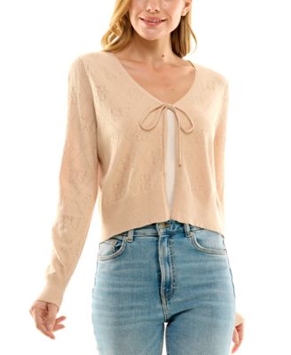 Ultra Flirt - Juniors' Butterfly Pointelle Cardigan