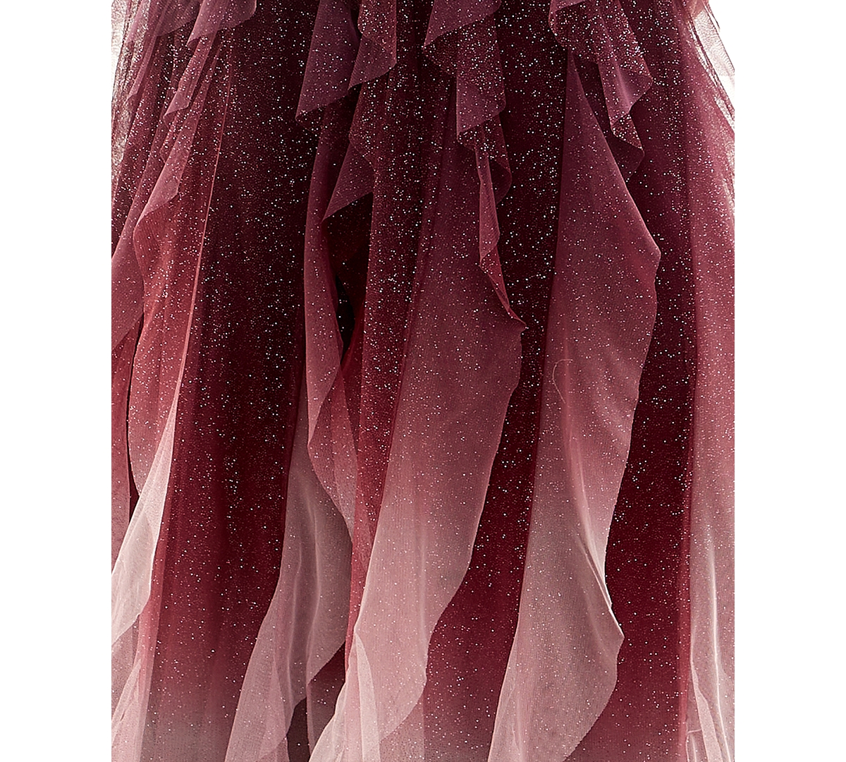 pear culture Juniors' Corkscrew-Ruffled Strapless Gown