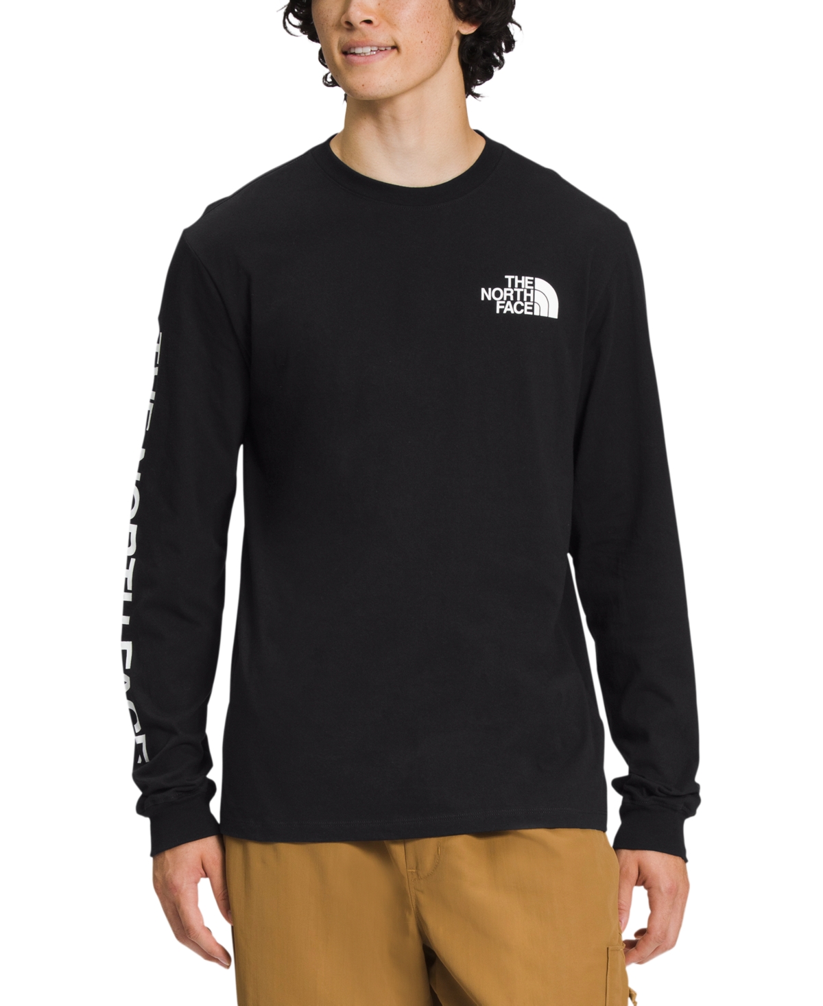 Shop The North Face Men's Graphic Long-sleeve Hit T-shirt In Tnf Black,tnf White