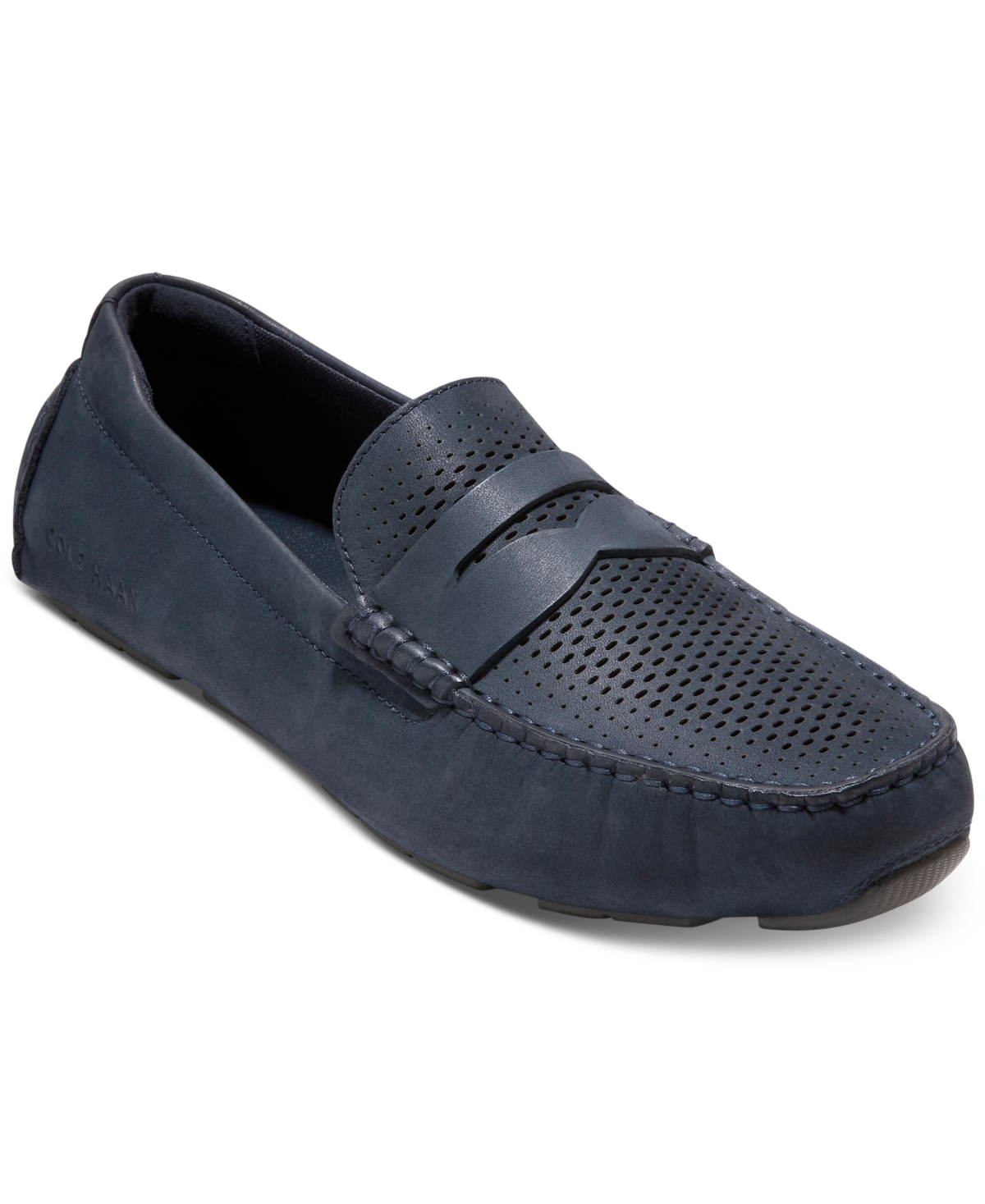 Cole Haan Men's Grand Laser Penny Driving Loafer Men's Shoes In Navy ...
