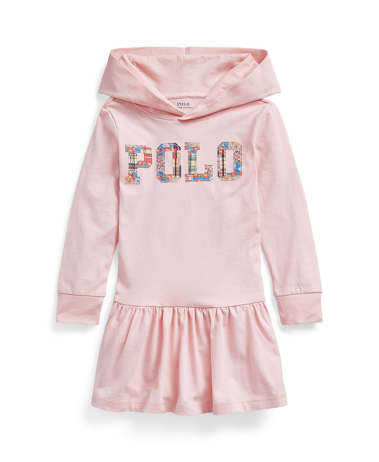 Toddler and Little Girls Logo Cotton Jersey Hooded Long Sleeve Dress