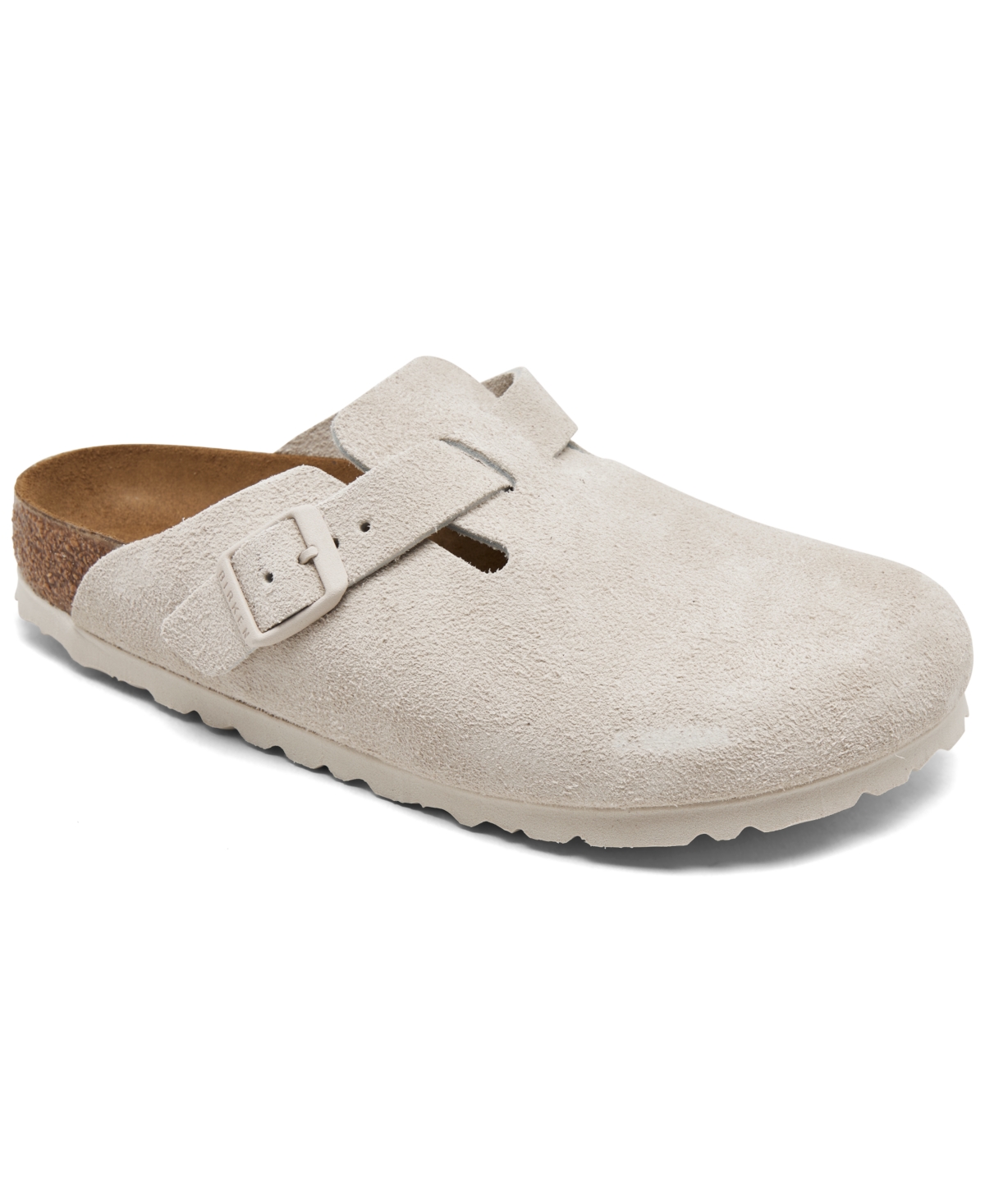 Birkenstock Off-white Narrow Boston Soft Footbed Slip-on Loafers In Antique-like White