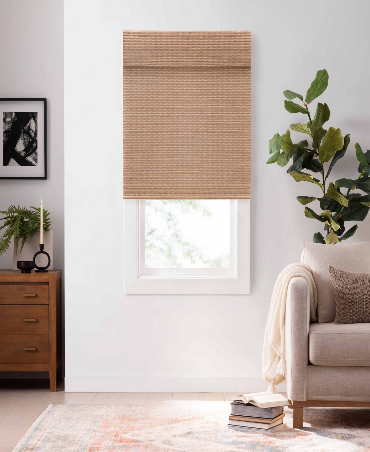 Eclipse Bamboo Cordless Light Filtering Privacy Roman Shade, 72" X 46" In Natural