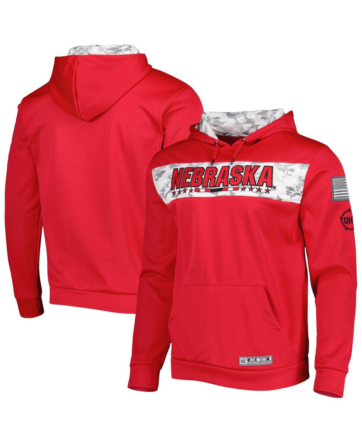 Shop Colosseum Men's  Red Nebraska Huskers Oht Military-inspired Appreciation Team Color Pullover Hoodie