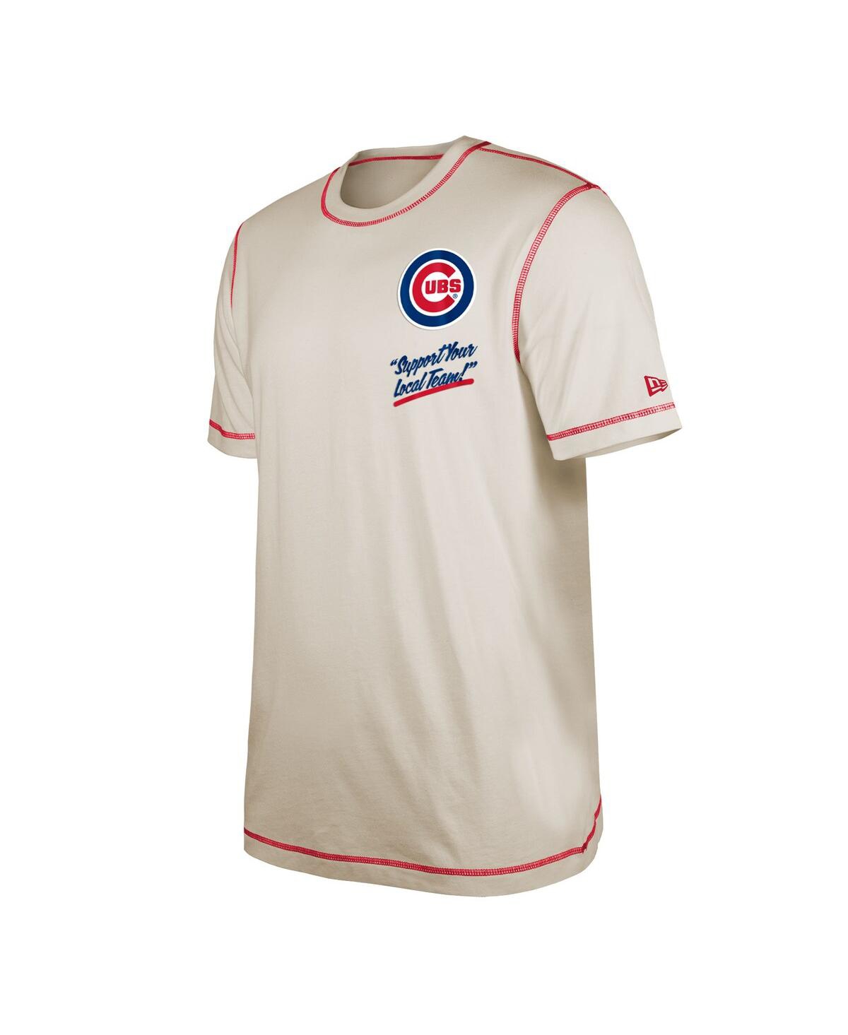 NEW ERA MEN'S NEW ERA CREAM CHICAGO CUBS TEAM SPLIT T-SHIRT 