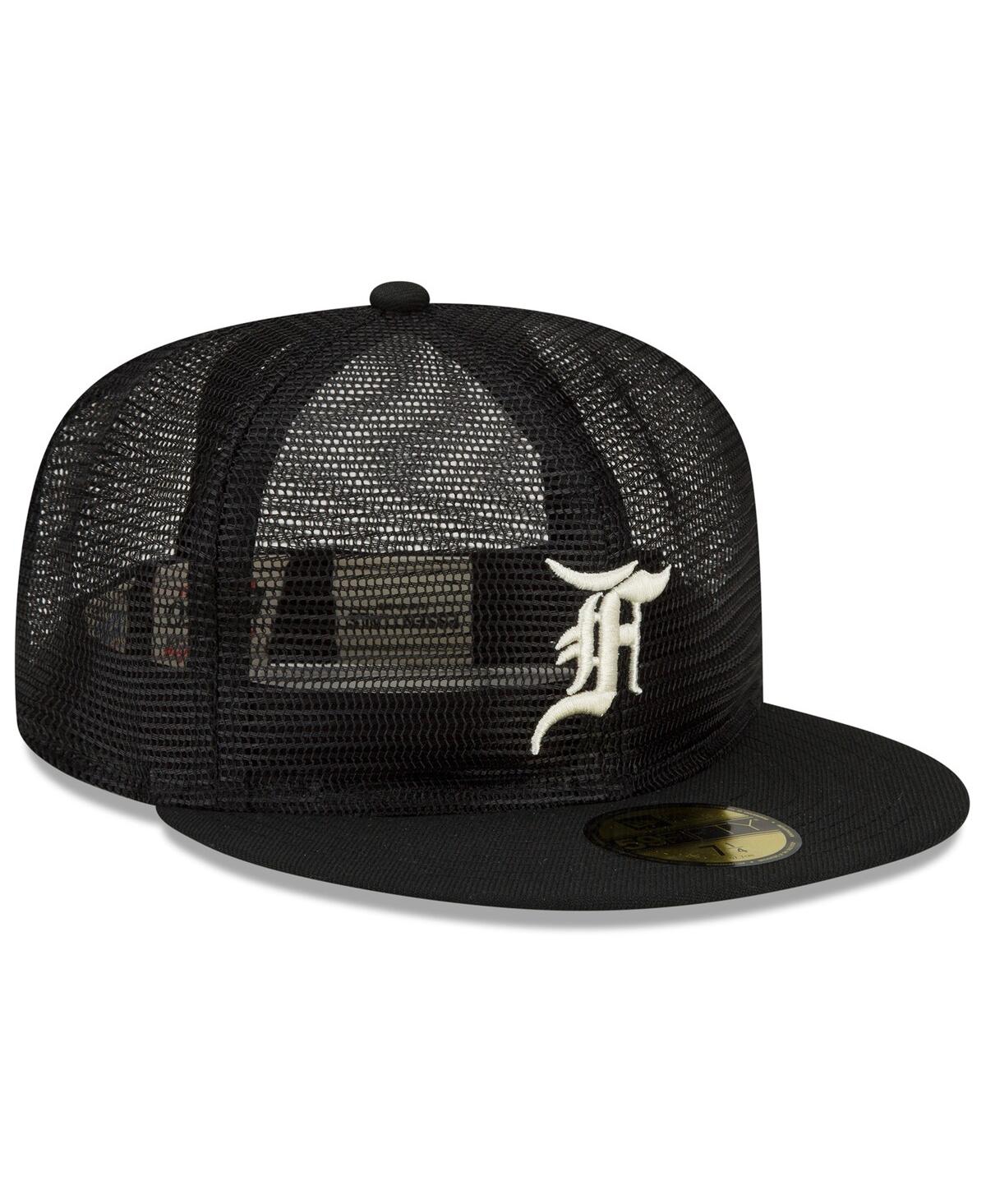 Shop New Era Men's  X Fear Of God Black Mesh 59fifty Fitted Hat