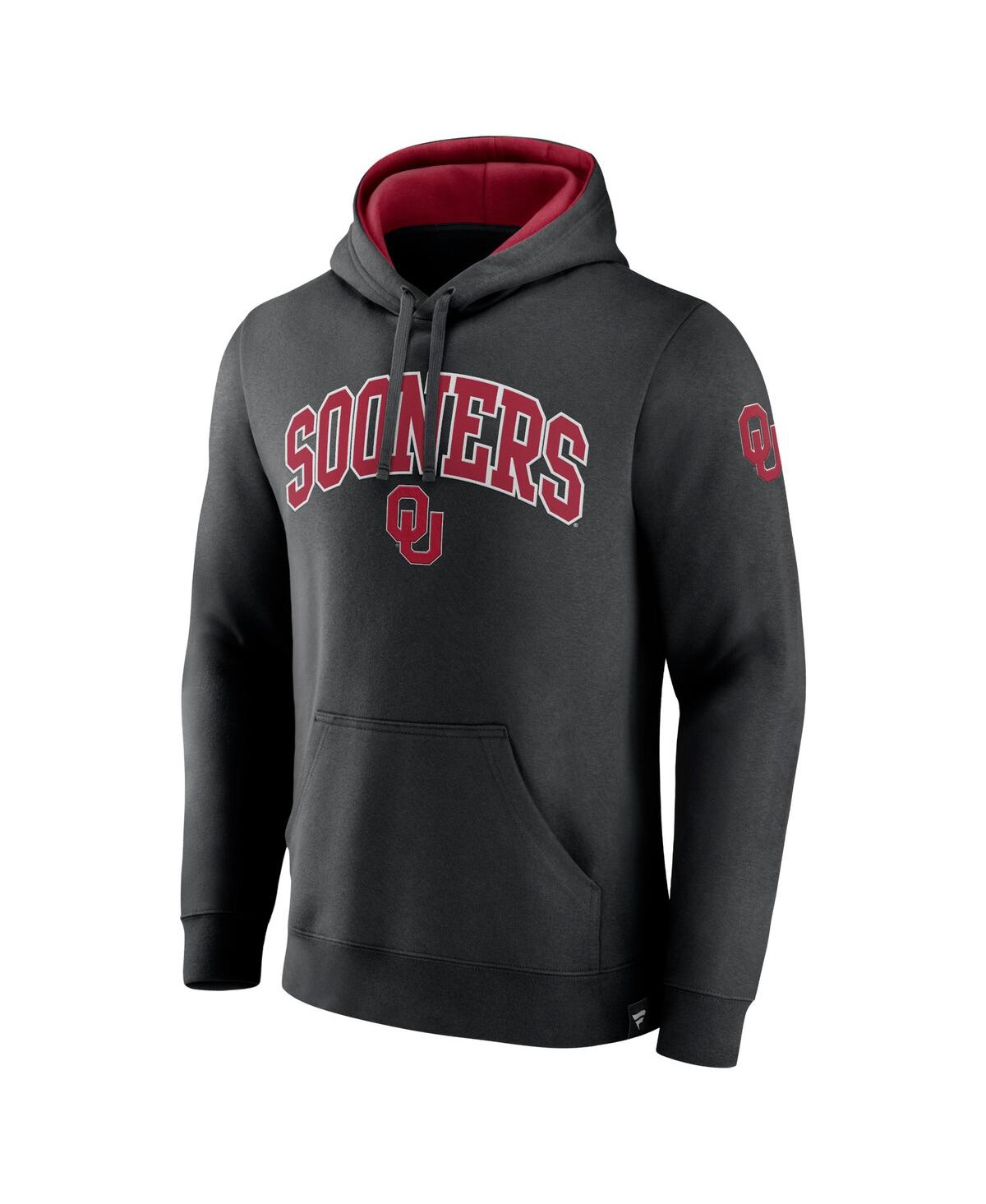 Shop Fanatics Men's  Black Oklahoma Sooners Arch And Logo Tackle Twill Pullover Hoodie