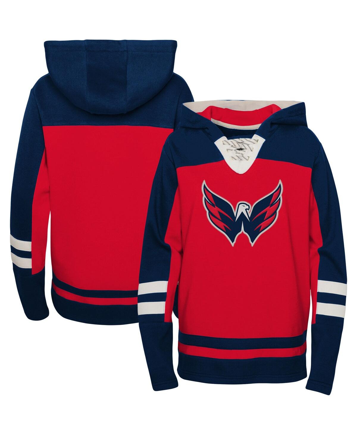 Shop Outerstuff Big Boys Red Washington Capitals Ageless Revisited Home Lace-up Pullover Hoodie