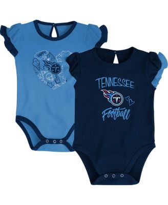 Newborn and Infant Boys and Girls Navy, Light Blue Tennessee Titans Too Much Love Two-Piece Bodysuit Set