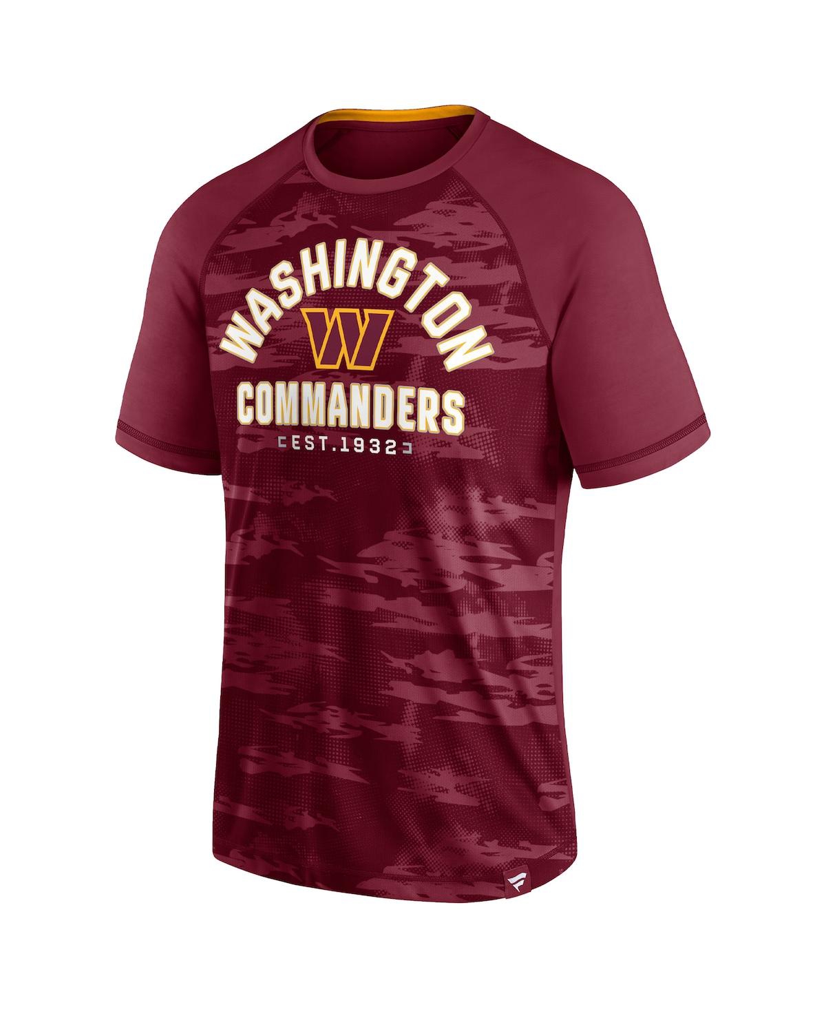 Shop Fanatics Men's  Burgundy Washington Commanders Hail Mary Raglan T-shirt
