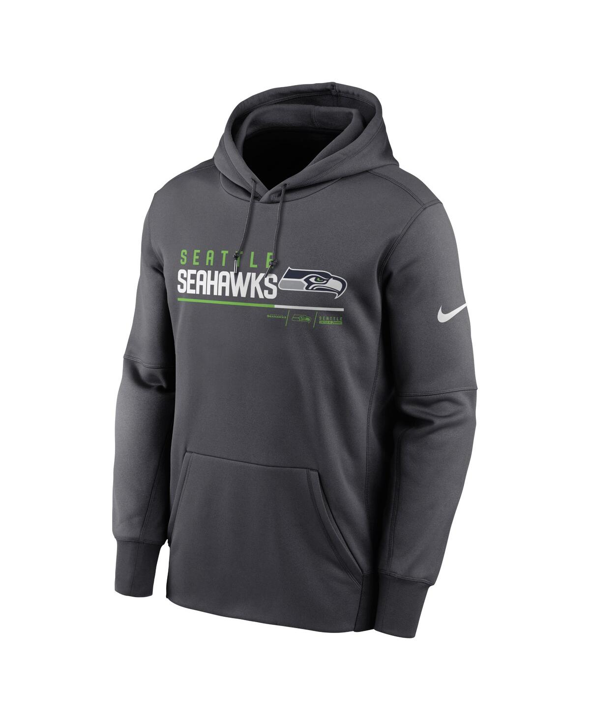 Shop Nike Men's  Anthracite Seattle Seahawks Prime Logo Name Split Pullover Hoodie