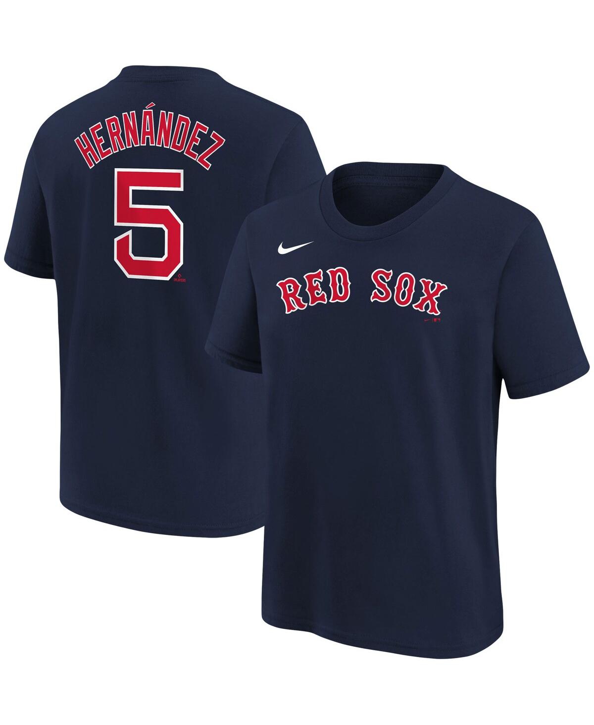 Shop Nike Big Boys  Enrique Hernandez Navy Boston Red Sox Player Name And Number T-shirt