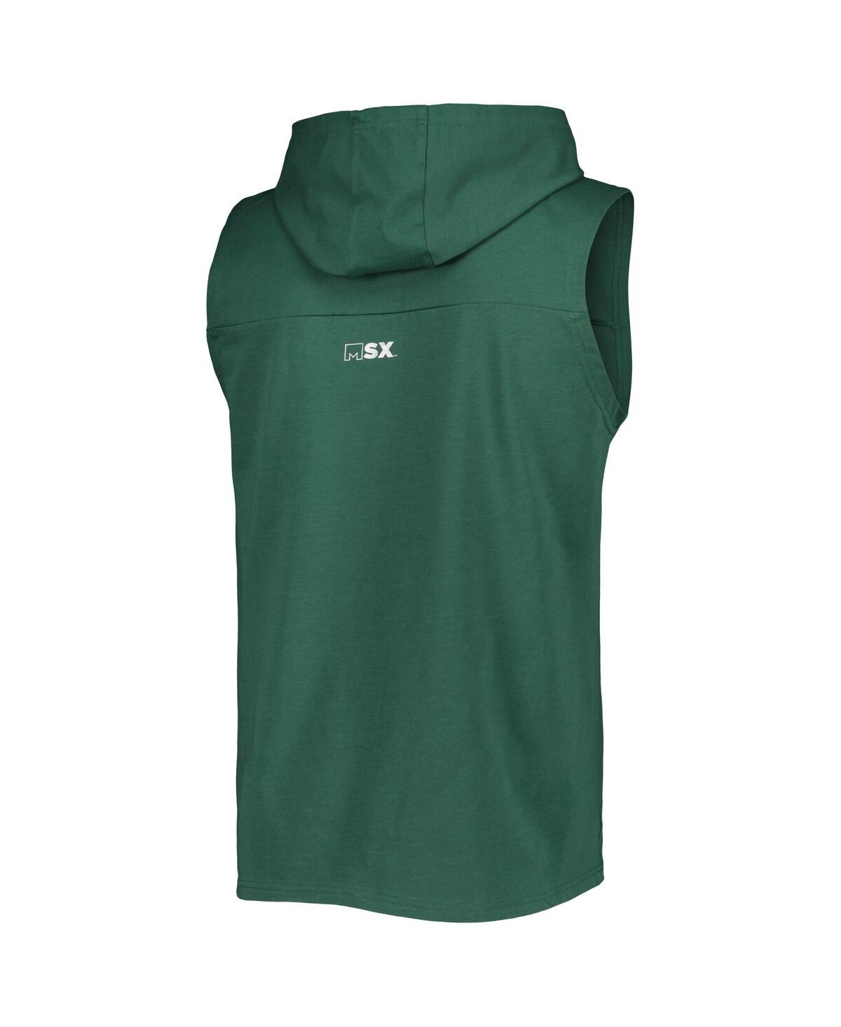 Shop Msx By Michael Strahan Men's  Green Green Bay Packers Relay Sleeveless Pullover Hoodie