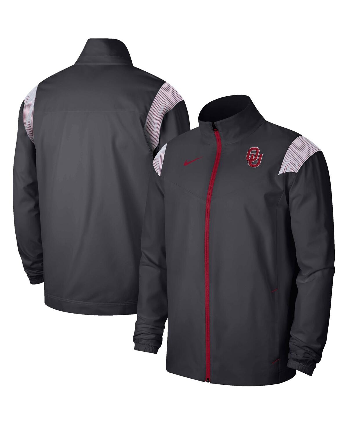 Men's NikeOklahoma Sooners Woven Full-Zip Jacket - Anthracite