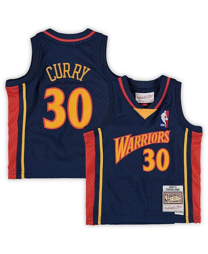 Men's Mitchell & Ness Stephen Curry Navy Golden State Warriors 2009-10  Hardwood Classics Rookie Authentic Jersey