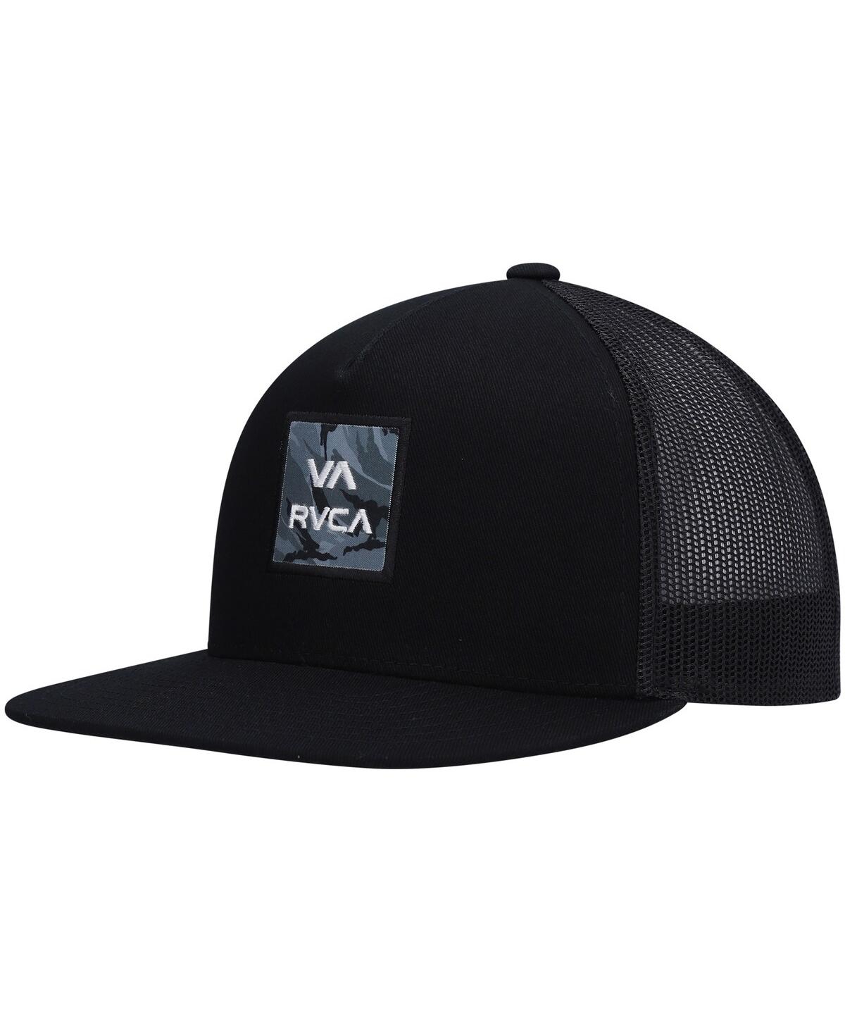 Shop Rvca Big Boys  Black Atw Print Trucker Snapback Hat