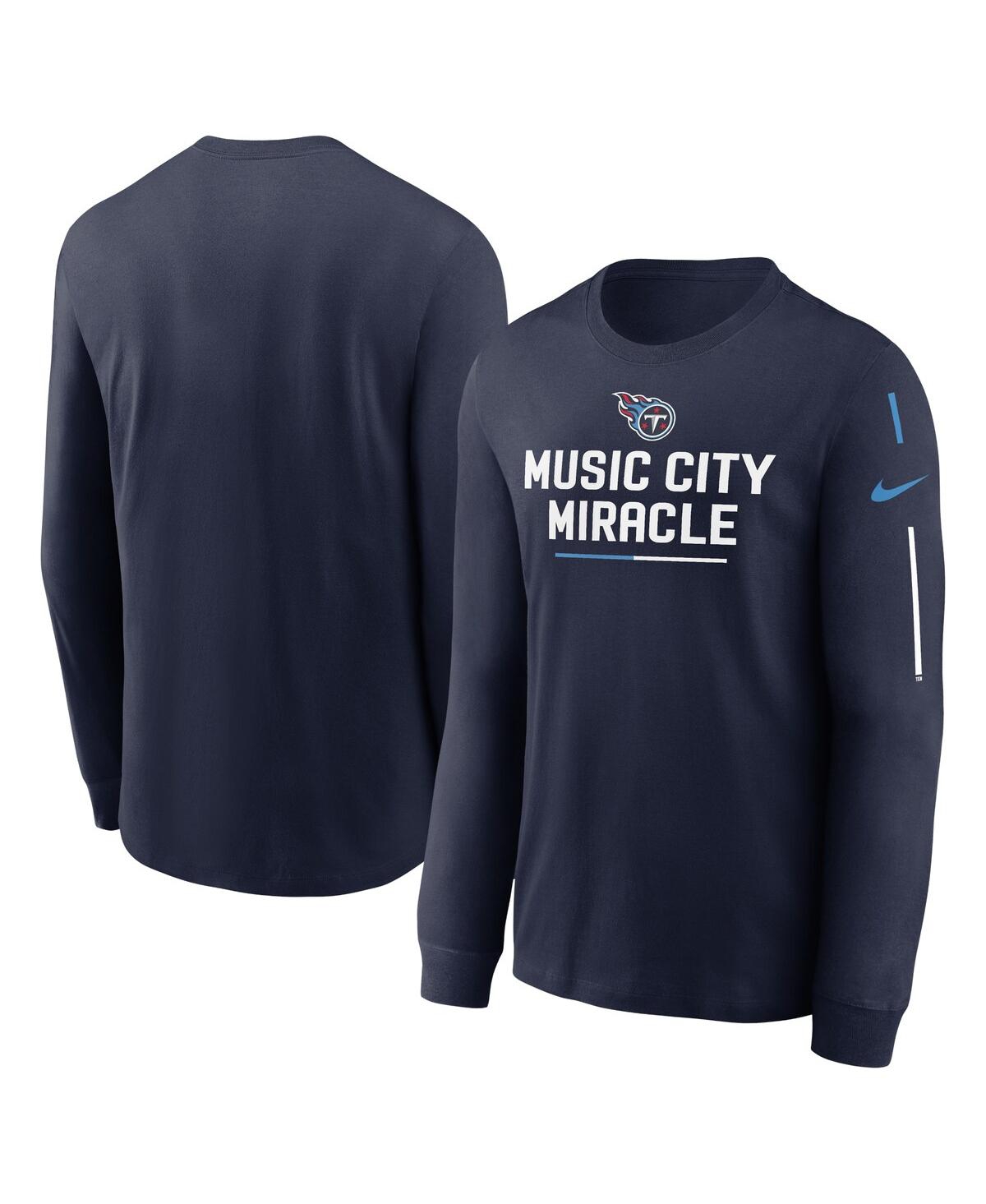 Men's NikeTennessee Titans Team Slogan Long Sleeve T-shirt - Navy