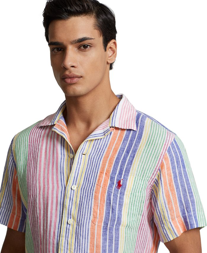 Polo Ralph Lauren Men's ClassicFit Striped Linen Camp Shirt, Created
