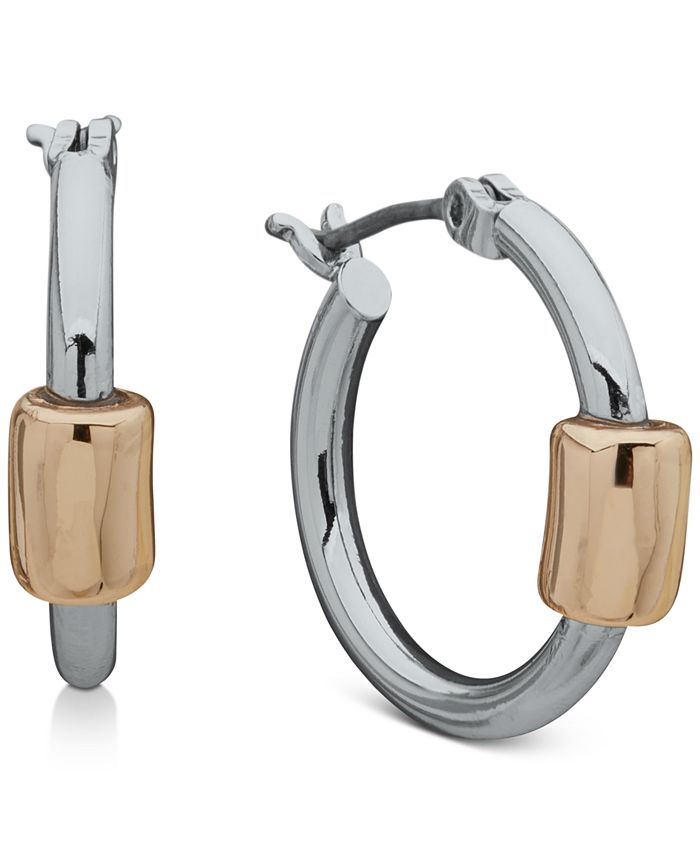 DKNY Two-Tone Small Huggie Hoop Earrings, .57