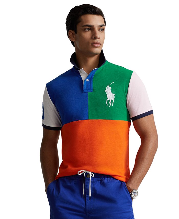 Polo Ralph Lauren Men's Big Pony Custom Slim Fit Mesh Polo Shirt