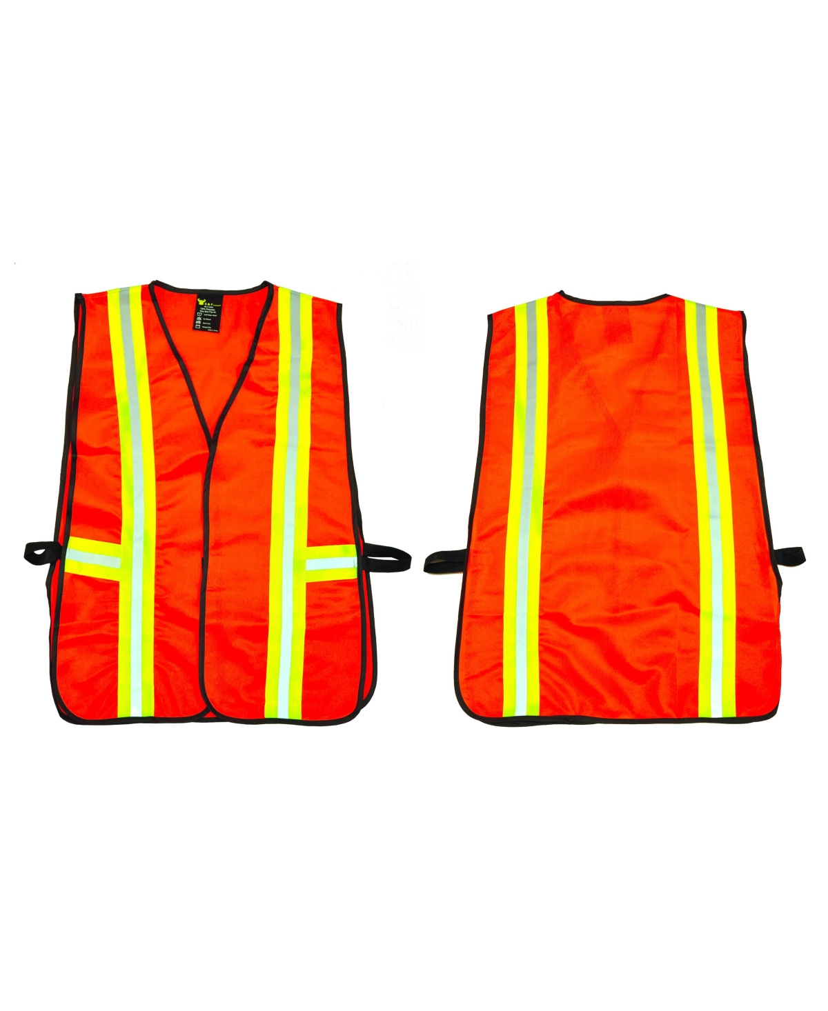 Industrial Safety Vest with Reflective Stripes - Orange