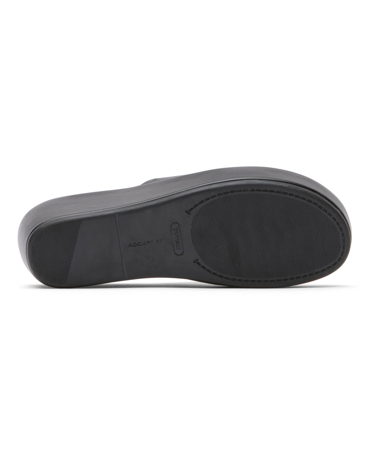 Женские сандалии Rockport Aubriella Slip-On Platform Wedge, цвет: Чёрный кожаный — фото 5