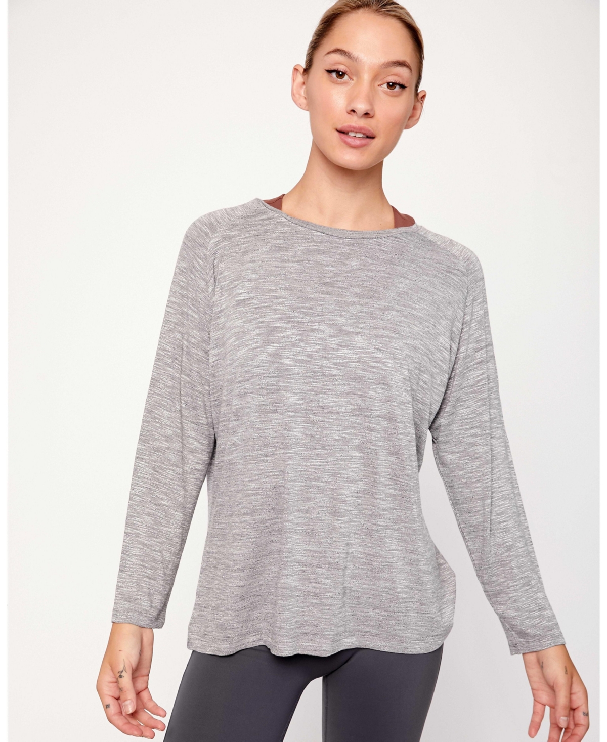 Women's Kim Heathered Pullover Top for Women - Heather Grey